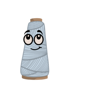 ein illustriertes blaues Garn