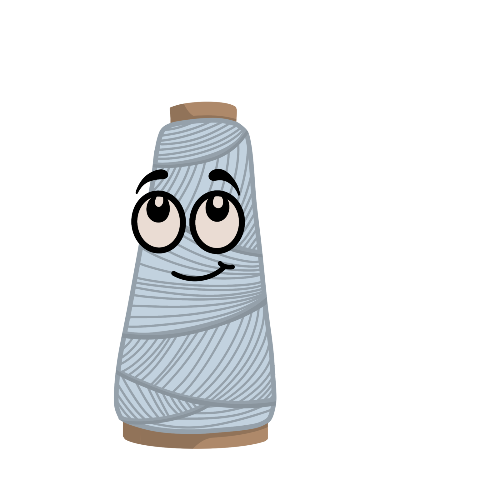 ein illustriertes blaues Garn